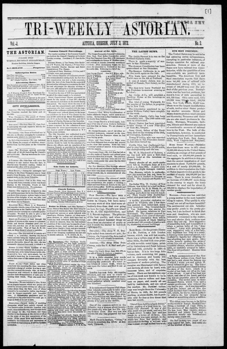 Tri-weekly Astorian, 3 de julio de 1873