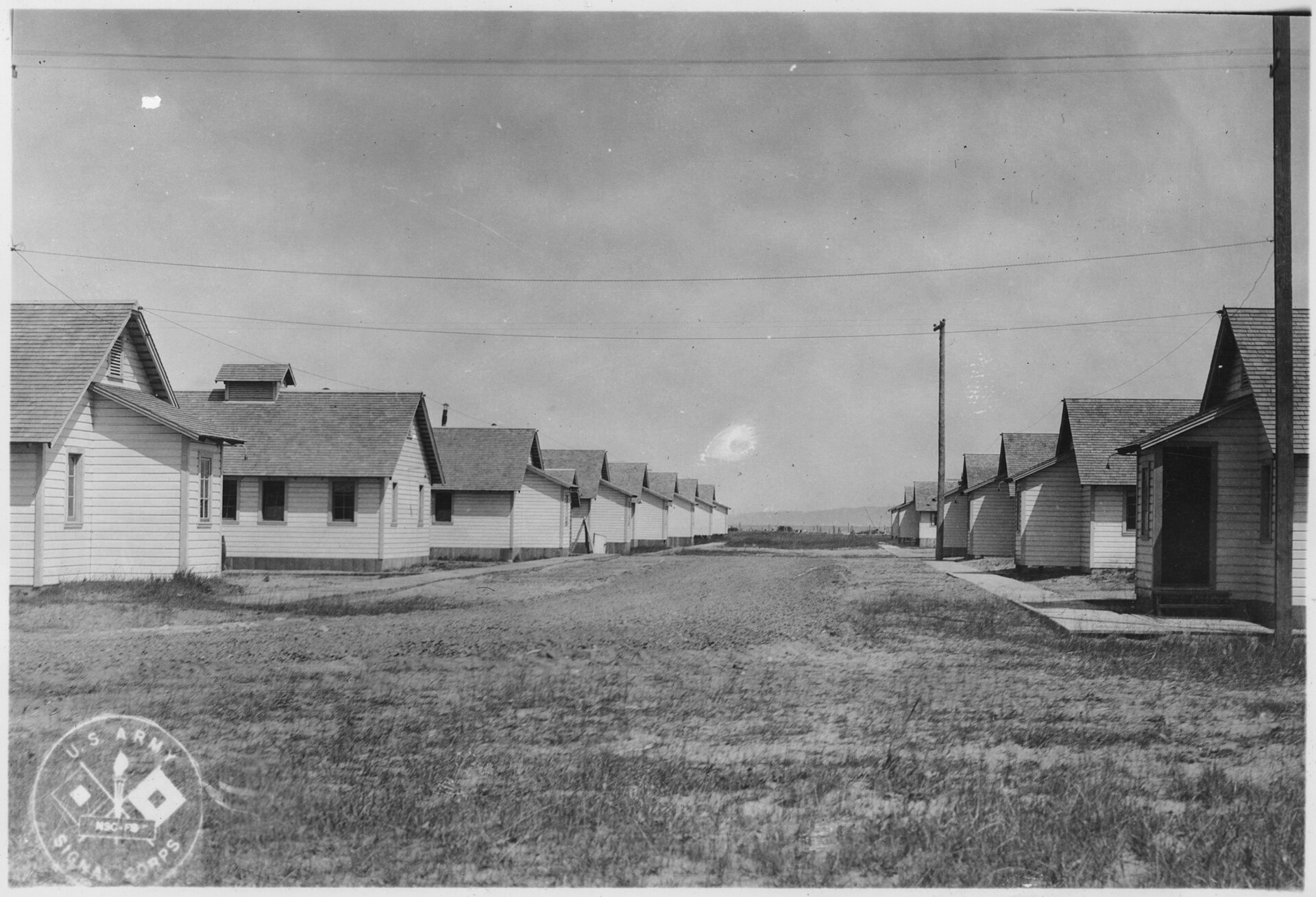 El campamento del CCC en Fort Stevens, hacia 1935