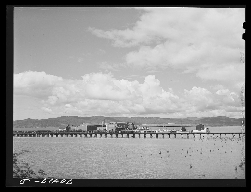 Across the bay to the plant, 1941